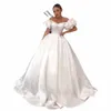 vintage Off The Shoulder Satin A Line Wedding Dres Puff Sleeves Sweetheart Formal Bridal Grown 2023 Vestido De Novia e80C#