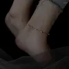 Anklets 925 스털링 실버 기하학적 원형 비드 발목 체인 2024 섹시한 보석 패션 생일 선물