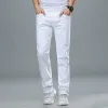 Estilo clássico dos homens Regular Fit Jeans Branco Busin Smart Fi Denim Advanced Stretch Cott Calças Masculinas Marca Calças O5nc #