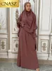 Vêtements ethniques Femme musulmane Tenue de prière Islam Khimar Hijab Dubaï Abaya 2 pièces Ensemble Arabe Noir Turquie Magasin Ramadan Chapeaux