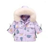 Casaco para baixo do bebê meninas inverno snowsuit jaqueta para crianças quentes outwear engrossar roupas bonitos da menina 2-6 anos
