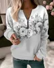 Hoodies femininos Mulheres Fi Floral Hoodies Fr Pintura Moletom Zip Up Hoodie Oversized Sudaderas Harajuku Casacos Elegantes j5I5 #