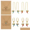 Dangle & Chandelier 2021 Fashion Little Bird Drop Long Hanging Earrings For Women Elegant Girl Animal Hoop Earring Necklace Jewelry P Dhwa1