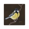 Tapetes de mesa porta-copos de cerâmica Great Tit (quadrado) engraçado para bebidas conjunto estético branco