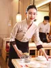 2023 Fi Catering Werknemers Uniformen Restaurant Karakteristieke Chinese Stijl Top + April Set Sushi Winkelpersoneel Werkkleding S3BQ #
