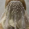 Brudbröllop Midlängd Pearl Wedding Veil White Grey White Wedding Accores med Cam I2UU#