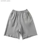 Herren-Shorts, dicke Herren-Shorts aus Baumwolle, 380 g, Fitness-Shorts, Fitness, Jogging, Fitnessstudio, graue Herren-Shorts, schwarze Reißverschlusstaschen, Q240329