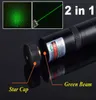 2in1 Star Cap Pattern High Power Powerful 532nm 5mw Green Laser Pointer Pen Lazer Pointer Flashlight4830205