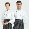 Veste de cuisinier à manches LG Hôtel Femme Chef Uniforme Restaurant Costume de cuisine Boulangerie Serveur Apr Café Cook Cooking Cap A3KX #