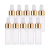 Storage Bottles 50pcs 1ml 2ml 3ml 5ml Travel Essentials Clear Frosted Dropper Glass Cosmetics Cute Essential Oil With