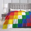 Couvertures Wiphala Flag Couverture de couverture de flanelle douce et chaude pour lit salon pique-nique voyage canapé à la maison
