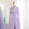 Shar Said Türkis Grün Chiff Dubai Abend Dr mit Cape Ärmeln Fuchsia Lila Arabisch Frauen Hochzeit Party Kleider SS474 g1rY #