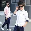 Kids Clothes Spring Autumn Boys Cotton Blouses Kids Boys Long Sleeve Shirt Children Fashion Shirt 5-15 Years Turn-down Collar 240318