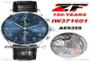 2021 ZFF Chronograph Edition quot150 YEARSquot 371601 Edition Blue Dial A96355 Automatic Chrono Mens Watch Black Leather 9207568