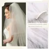 bridal Wedding Veils Short 2 Tier White Tulle Blusher Veil with Comb Bride Hair Accories for Women and Girls n3F3#