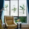 Window Stickers Privacy Windows Film Decorative Potted Plants Stained Glass Inget lim Statisk klamring Frostad nyans