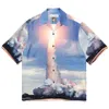 Camisetas para hombres Camisa de manga corta multicolor WACKO MARIA Calidad 1: 1 Impresión Hawaii para hombre para mujer Tops casuales sueltos con etiquetas