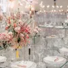 Decoração de festa 30 conjuntos de sinais de mesa acrílicos com suportes em branco folha arqueada DIY números de arco para evento de recepção de casamento