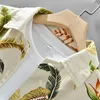 Erkekler Sıradan Gömlek 130 Saf Pamuk Bitki Çiçek Baskı Yüksek Kaliteli Gömlek Erkek Bahar Moda Basit Klasik Uzun Kollu Gevşek Plaj Topları