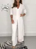 2023 Ensemble de deux pièces pour femmes, grande taille, nouvelle collection assortie, robe élégante pour femmes, taille haute, pantalon à jambes larges, ensemble deux pièces d3HN #