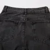 Men Black Dżinsy Multi-Pieszenia Zatrzymane dżinsowe spodnie American Vintage Proste workowate spodnie ładunkowe Hip Hop Streetwear unisex a6uc#