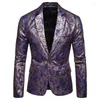 Herenpakken Gouden Bloemen Blazers Business Casual Pak Trouwjurk Gouden Blazer Jassen Jassen