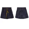 Shorts casuais com cordão e estampa de cobra rhude versão alta para primavera e verão da moda