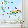 Window Stickers Creative Glass Decals Hummingbird Painting Non Adhesive Anti-collision Clings To Prevent Bird Home Decor