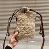 Cubi Anagram Straw Beach Crossbody Handtas Luxe leerbeurt Portemuleert klassieke koppelingsrugzak mode onderarm tassen vrouw