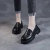 Casual Shoes 2024 Spring Single For Women Japanese Girl Work Flats Genuine Cow Leather High Quality Platform Loafers