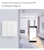 Kontrollera Tuya Zigbee GRATIS PLASTING 9 SCENE SWITCH TUYA ZIGBEE SMART SWITCH Support Alexa Google Home Free Wiring Smart Life App Automation