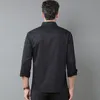 унисекс черная униформа шеф-повара с рукавами Lg Кухня Кулинария Куртка Кейтеринг Отель Кафе Пекарня Парикмахерская Официант Рабочая рубашка e6Au #