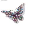 Pins Broches Cristal à la mode grand papillon broche broches tempérament féminin charme incrusté complet strass broches pour femmes fête cadeaux de mariage Y240329