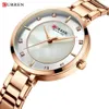 Curren Woman Watches Rose Gold Top Brand Luxury Watch Women Quartz Waterproof Womens Wristwatch Ladies Girls Watches Clock 240323