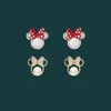 Ohrstecker Bogen Niedliche Ohrringe Ganze Perle Maus Kristalle Cartoon Schmuck Für Frauen 2021 Trend Anime Charme Hochzeit Accessories297a