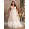 غارق V-neck بالإضافة إلى الحجم A-Line Wedding Dres Lace Poho Boho Modest Bridal Romatic Plus+ Women Robe Mariage Femme U2ok#