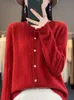 new Cardigans For Women 100% Merino Wool Sweater O-Neck Hollow Lg Sleeve Cmere Knitwear Female Clothes Y2K Fi Top R8VX#