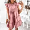 Party Dresses 2024 Summer Polka Dot Women Dress Casual Short Butterfly Sleeve A-Line Sundress Sexy V-Neck Ruffle Beach Vestidos