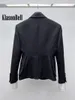 Costumes pour femmes 3.20 Klasonbell classique simple bouton recueillir taille bureau dame veste femmes contraste couleur manches détachable queue d'aronde blazer