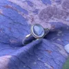 Pierścienie klastra Hoyon Naturalny pierścień akwamarynowy S925 srebrny srebrny vintage nepalski bambusowy damski biżuteria walentynkowe