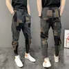 Heren Casual Patchwork gedrukt Lente Herfst Koreaanse Designer Baggy Broek Gym Kleding Japanse Streetwear Harem Jogger Broek Mannen f9Eh #