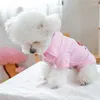 Vêtements pour chiens Rose Blanc Chat et Polo Pull Tshirt Sweats à capuche Vêtements pour petits chiens Chihuahua Teddy Puppy Sweat-shirt à manches courtes L