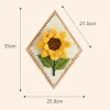 Knitting Sunflower Weaving Loom Kit with Frame Wooden Craft Weaving Loom Arts Develops Creativity DIY Knitting Crochet Set for Beginner