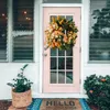 Couronne de fleurs décoratives de pâques pour porte d'entrée, mignonnes avec œufs dorés, plantes artificielles, carottes, décoration murale de printemps pour la maison