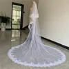 4m 5m 2 Tier White Ivory Cathedral Wedding Veil Lg Lace Edge Bridal Veil with Comb Wedding Accories White Veil Bride t9Iw#