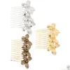 Escovas de cabelo 3 pcs pente vintage liga bonita headpiece decoração headdress clip7041428 entrega de gota produtos cuidados ferramentas de estilo otyki