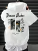 Dream Maker Brave Sculpture Wzór męskie Ubrania Kreatywne kieszonkowe Hip Hop Autumn Streetwear Polar Casual Male Clothing 240315