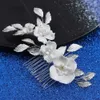 princ Pearls Hair Comb Wedding Hair Accories for Women Wedding Florals Sier Leaf Hairpin Tiaras Party Jewelry Headdr Y5E5#