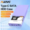 MAIWO Custodia per disco rigido esterno per HDD SSD SATA da 3,5 2,5 pollici con funzione hub USB Custodia adattatore da tipo C a SATA fino a 20TB 240322