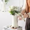Vases Nordic Relief Flower Ceramic Vase Arrangement White Porcelain Hydroponic Living Room Ornaments Gift Home Furnishings